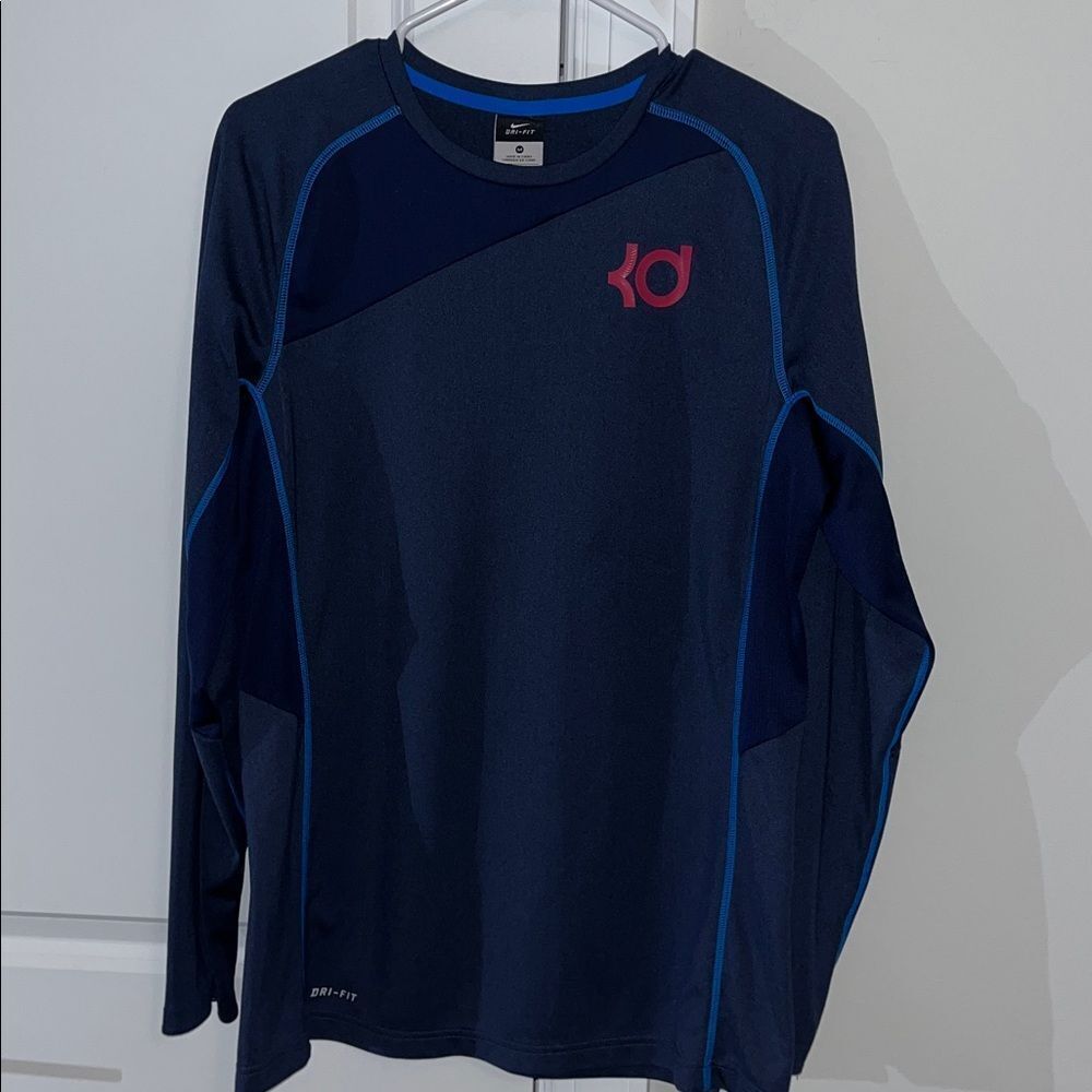 Nike dri fit nba big LS Polyester Logo T shirt M 🏀 KD Durant- Wow! Basketball